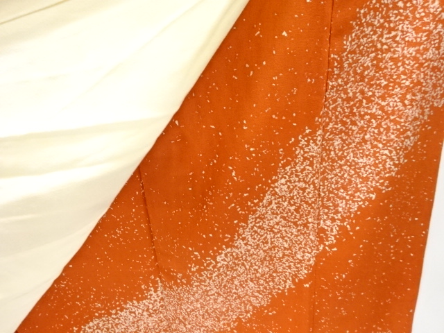  大正ロマン　錦紗折鶴模様三つ紋舞妓衣装引きずり(比翼付き)